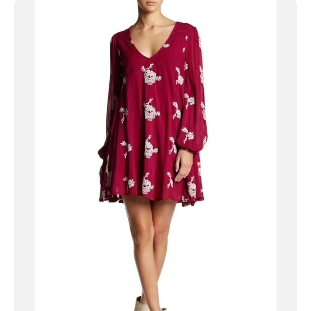 Free People Emma Austin Mini Embroidered Dress